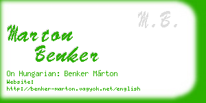 marton benker business card