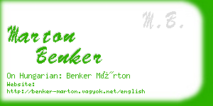 marton benker business card
